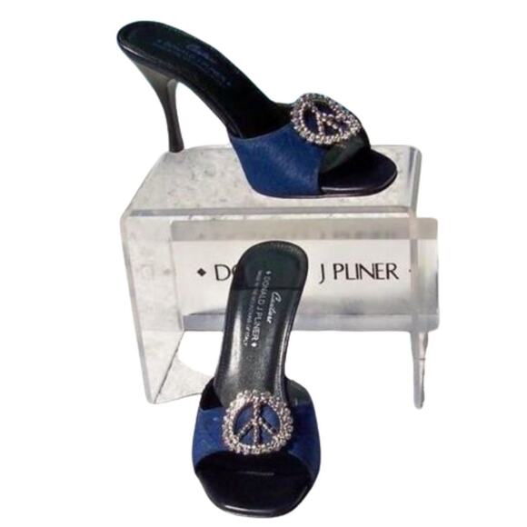 Donald Pliner Couture Hair Calf Leather Slide Shoe New 5.5 Rhinestone Peace $325